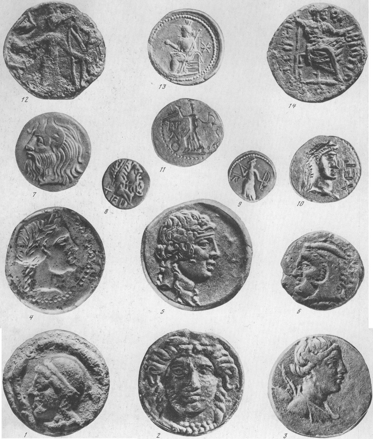 Таблица CXX. Монеты с изображением божеств