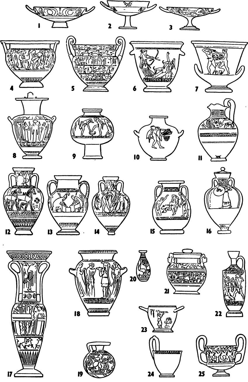 Рис. 13. Типы греческих сосудов