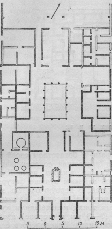 План дома Пансы в Помпеях (II век до н. э.; первоначальные части залиты черным)