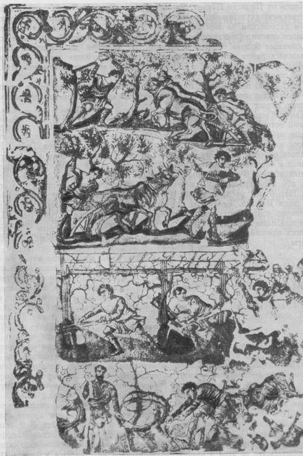 Сельскохозяйственные работы римской виллы. Мозаика, нач. III в. н. э.