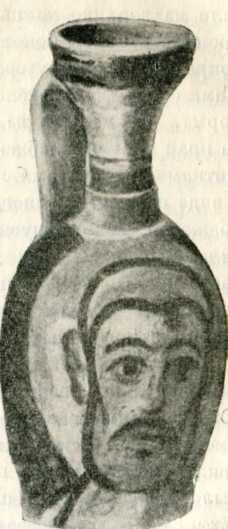 Полихромный сосуд с изображением мужской головы. III в. до н. э. (Одесский музей).