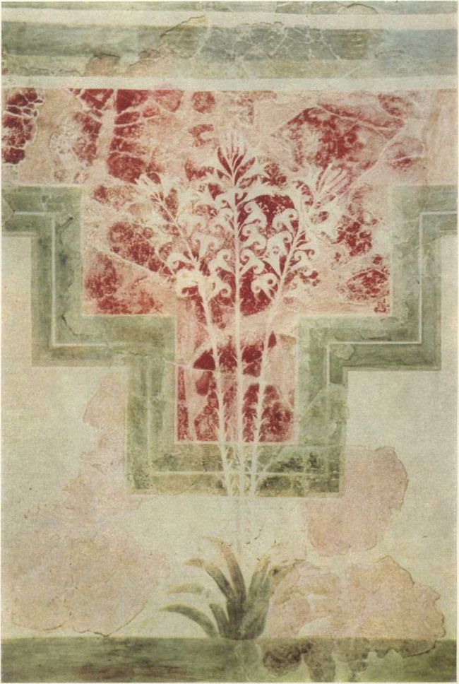 Фреска с лилиями из виллы в Амниссосе. XVII в. до н. э.