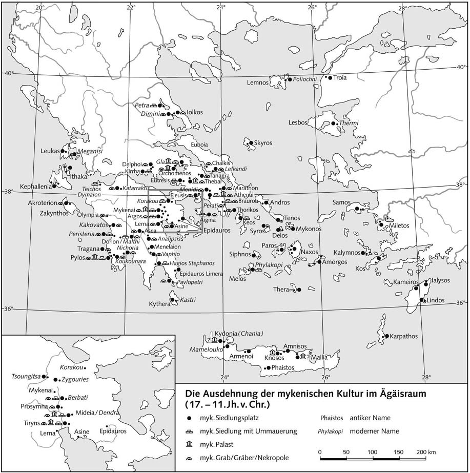 Распространение микенской культуры в Эгейском пространстве (XVII-XI вв. до н.э.)